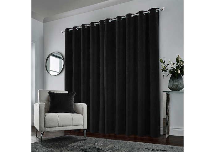 Hampton (Blackout) Eyelet, Black - Ready Made Curtains - Image 8